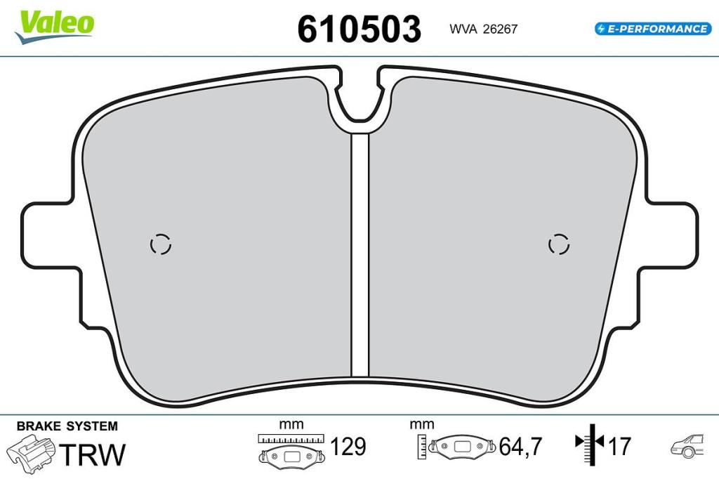 Jogo de 4 pastilhas de travão VALEO ref. 610503